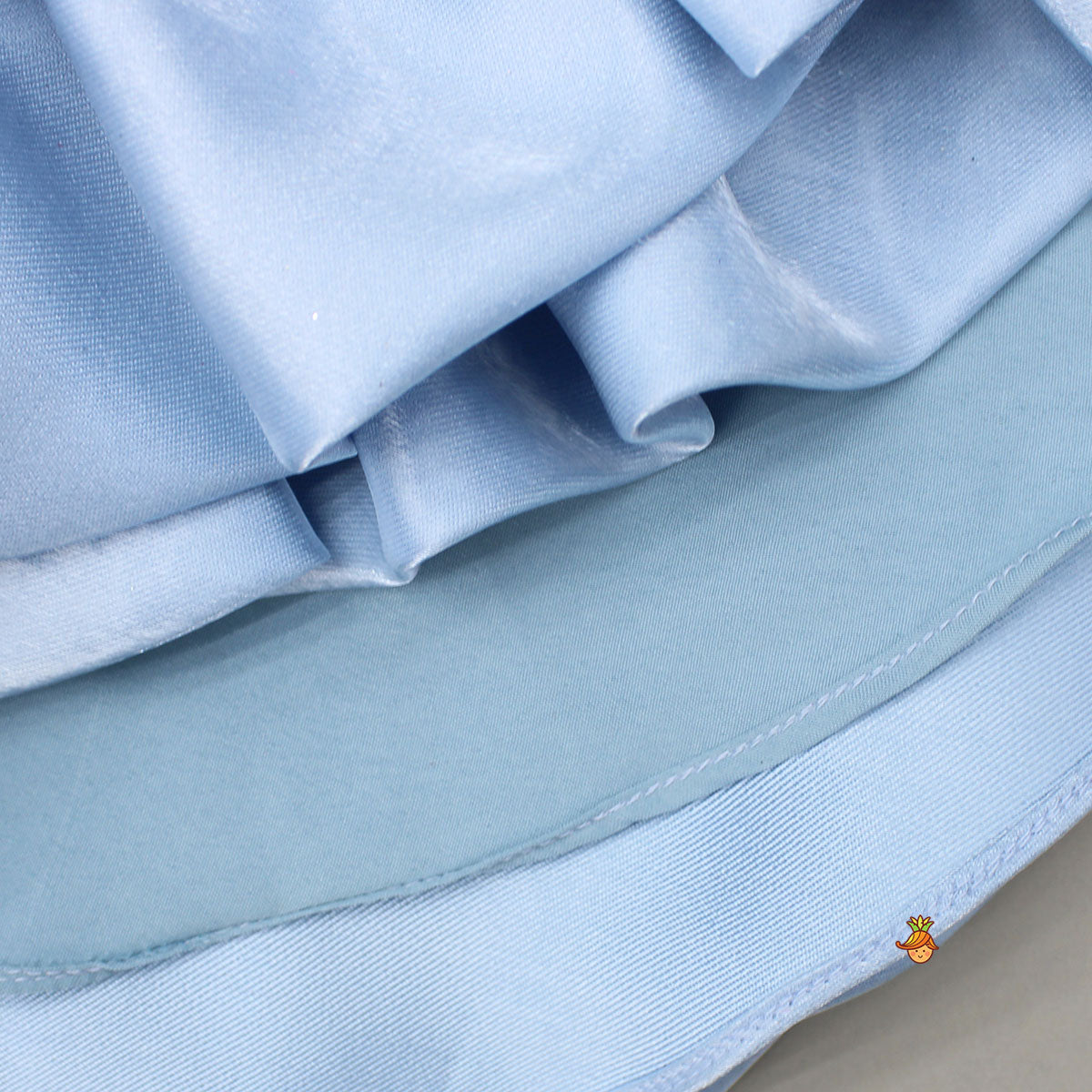 Pre Order: Gorgeous Sheen Collar Neck Bow Adorned Layered Ruffle Dress