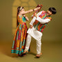 Off White Kurta With Printed Pleated Jacket And Pyjama twinning model image 3