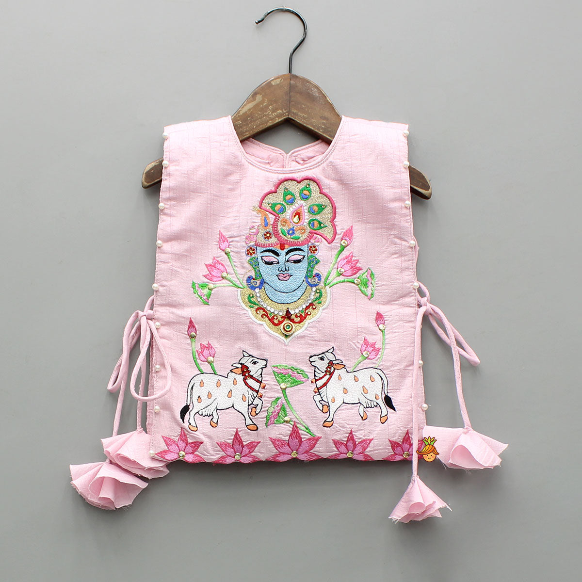 Pre Order: Wine Angarkha With Side Tie Up Vest And Pant And Stylish Headband