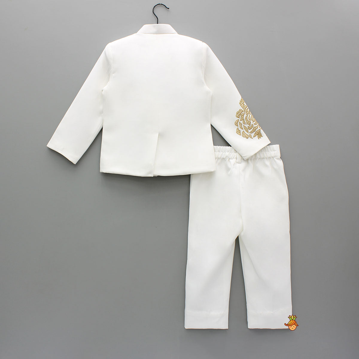 Pre Order: Gota Applique White Sherwani With Pant