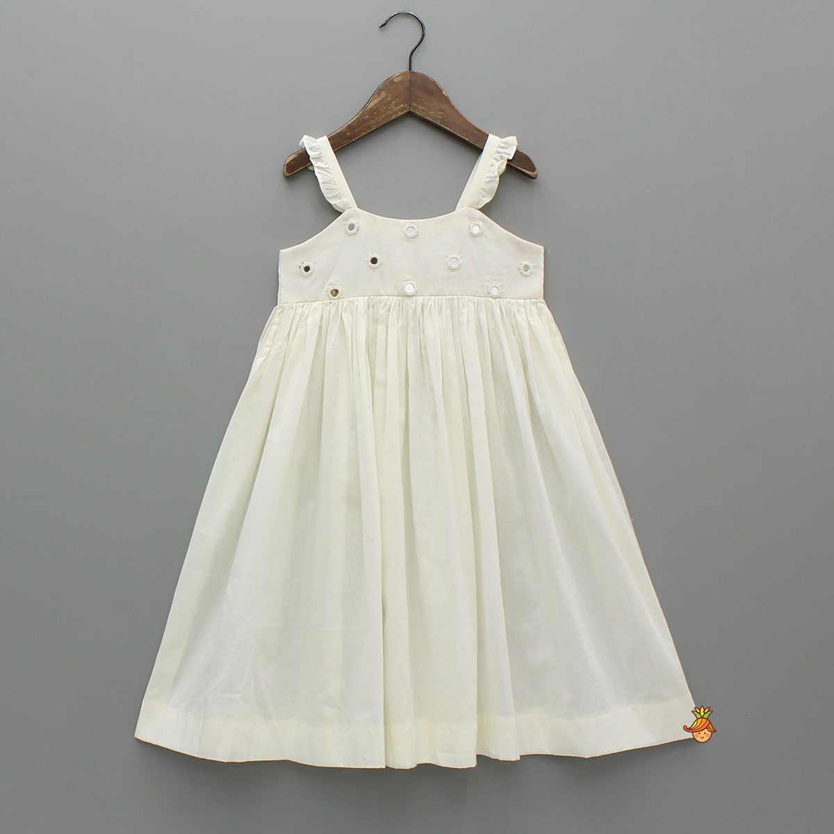 Pre Order: Elegant White Strappy Kurti With Pant And Dupatta