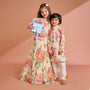 Off White Stylish Floral Kurta With White Pyjama twinning model image 1