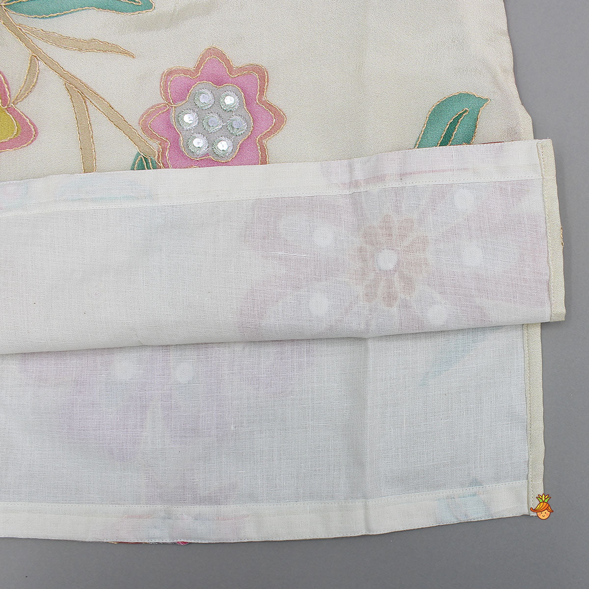 Pre Order: Off White Stylish Floral Kurta With White Pyjama