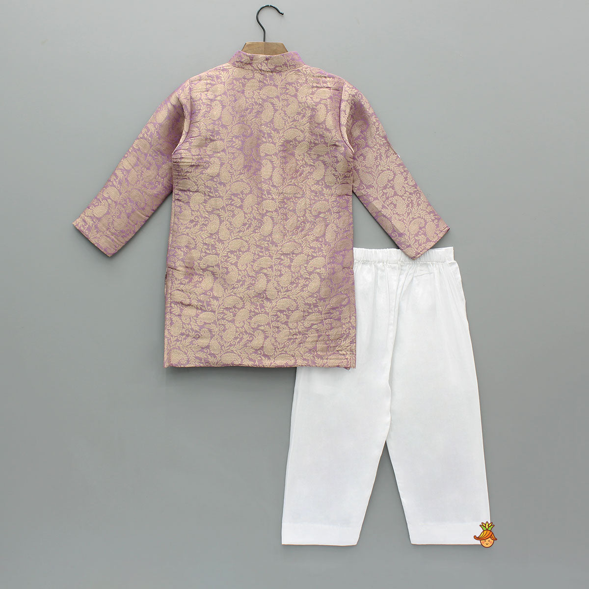 Pre Order: Brocade Kurta With White Pyjama