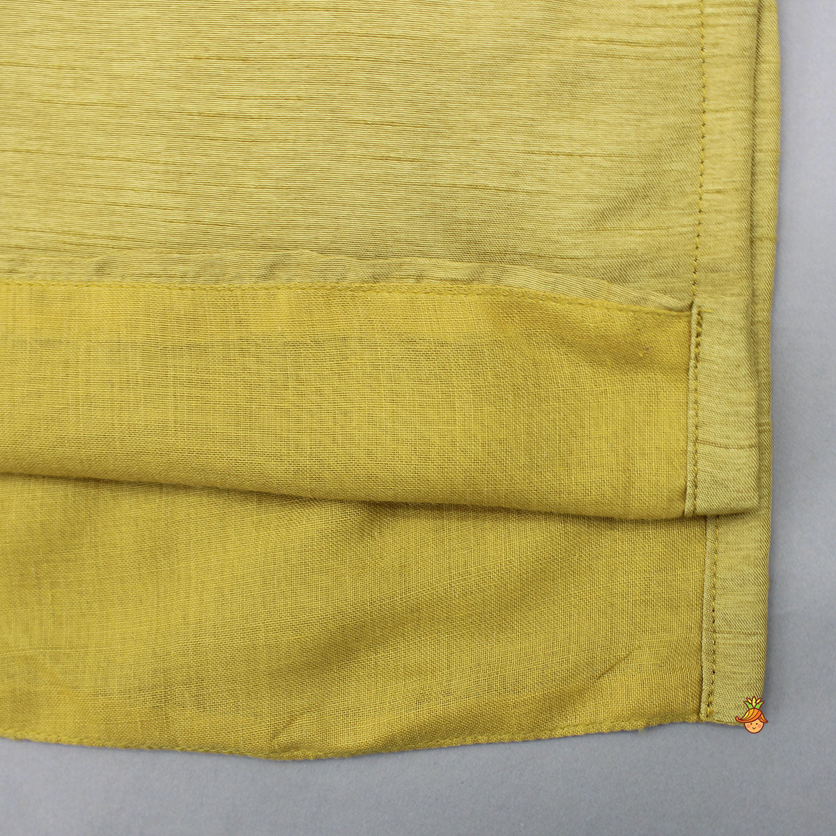 Pre Order: Yellow Kurta With Brocade Jacket And White Pyjama