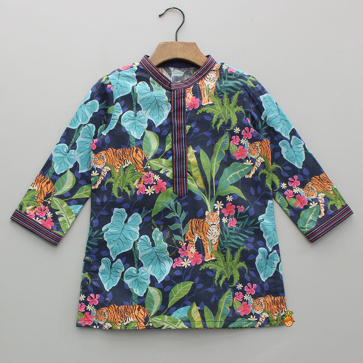 Pre Order: Jungle Safari Printed Multicolour Kurta With Pyjama