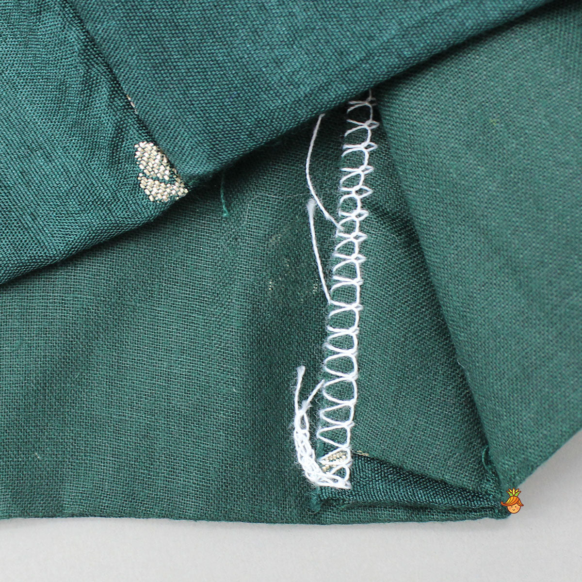 Pre Order: Green Brocade Top With Zari Skirt