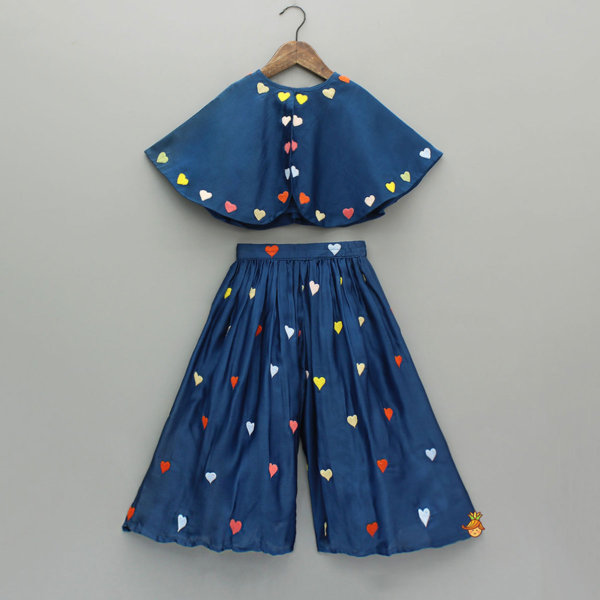 Pre Order: Blue Cape Style Top With Matching Palazzo