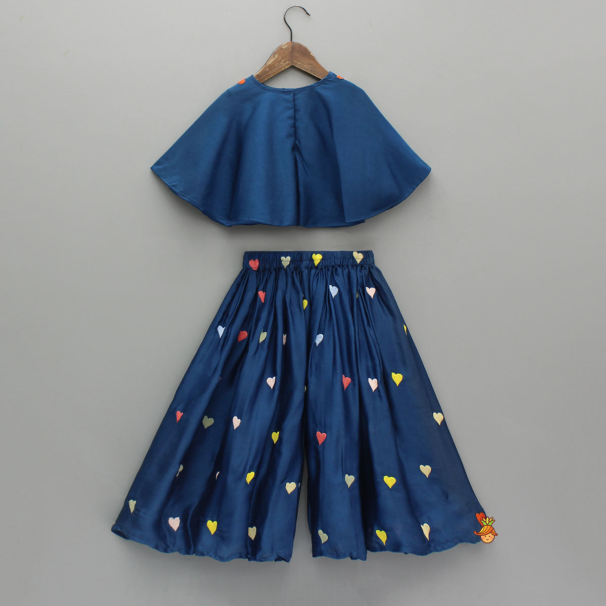 Pre Order: Blue Cape Style Top With Matching Palazzo