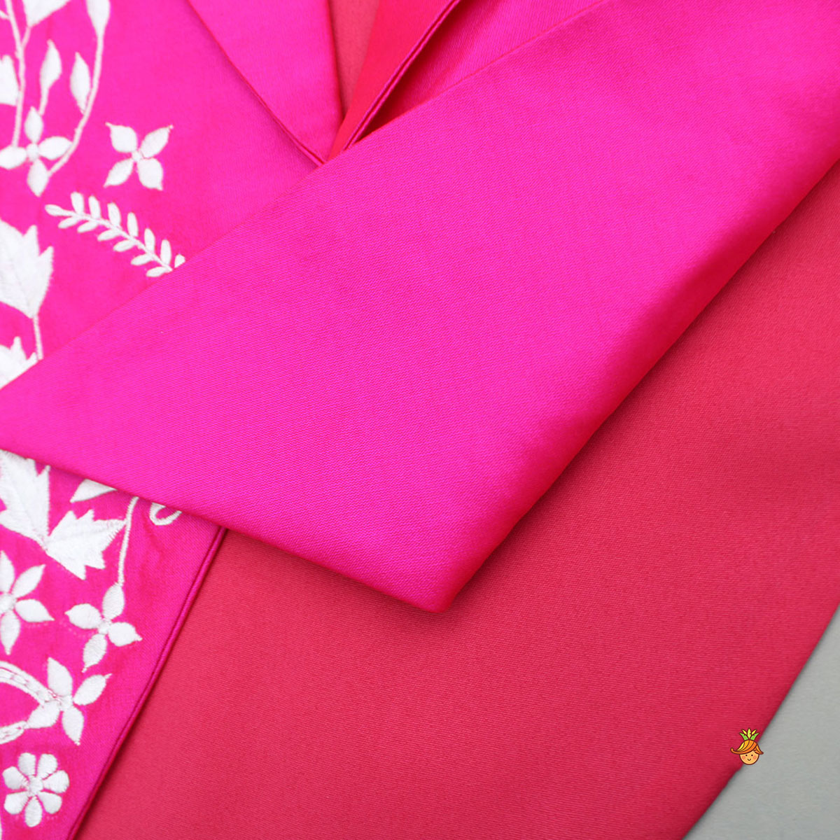 Hot Pink Jumpsuit With Embroidered Vest