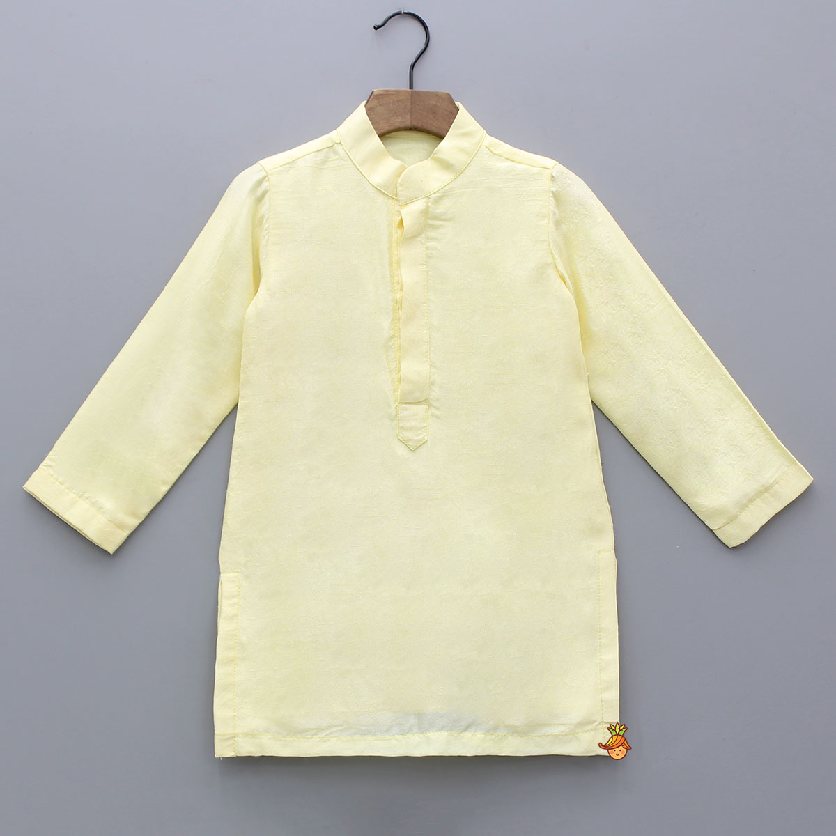 Pre Order: Yellow Kurta With Front Open Embroidered Jacket And Pyjama