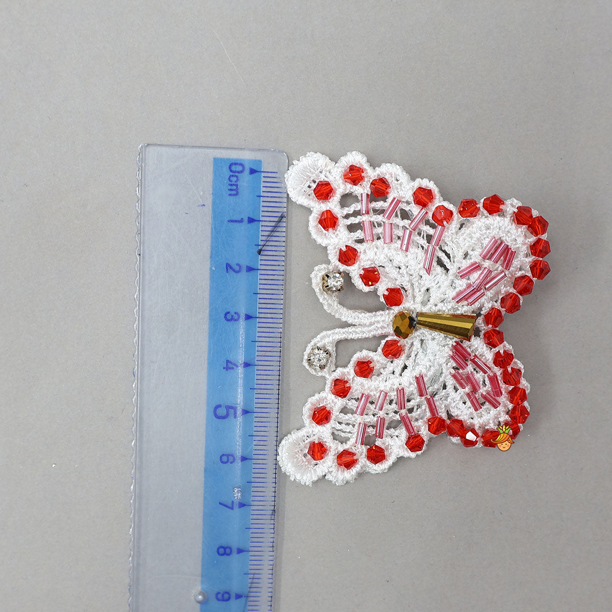 Pretty Embellished Red Butterfly Hair Clips