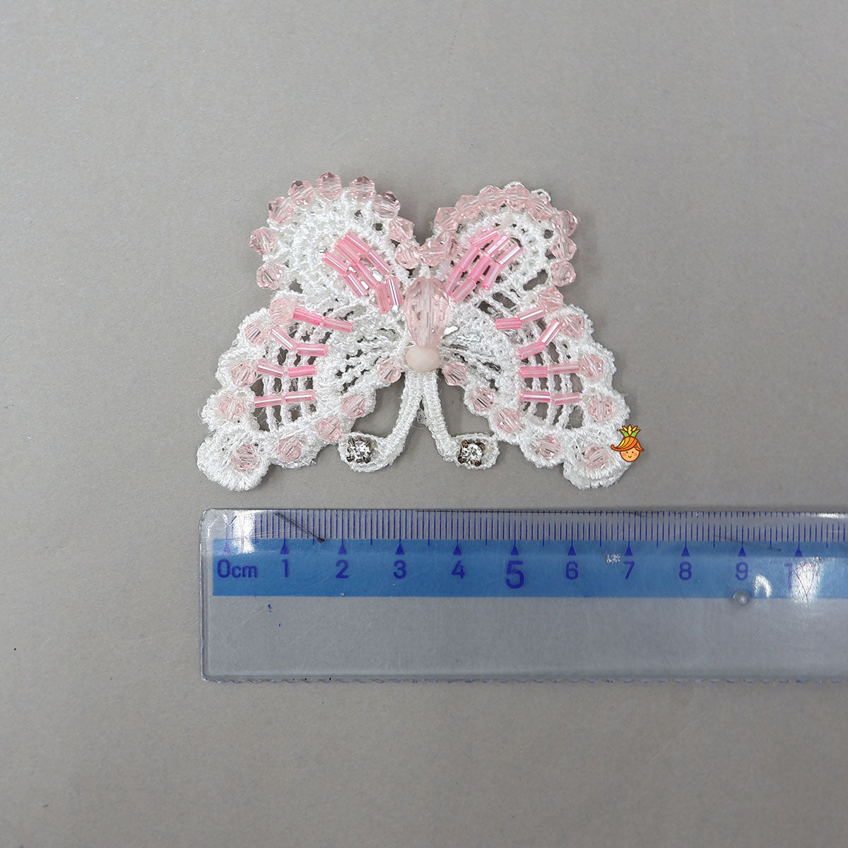 Bead Embellished Pink Butterfly Hair Clip