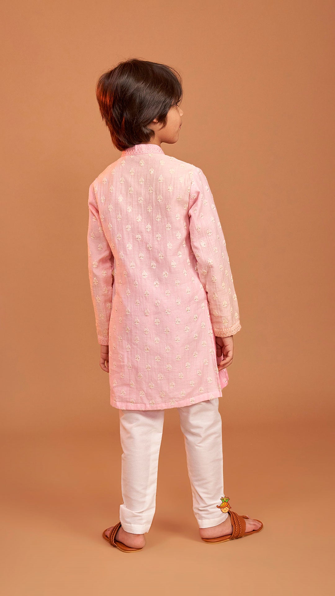 Pre Order: Pink Ombre Kurta With Off White Pyjama