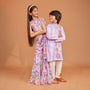 Stunning Multicolour Floral Embroidered Kurta With Pyjama twinning model image 2