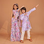 Stunning Multicolour Floral Embroidered Kurta With Pyjama twinning model image 4