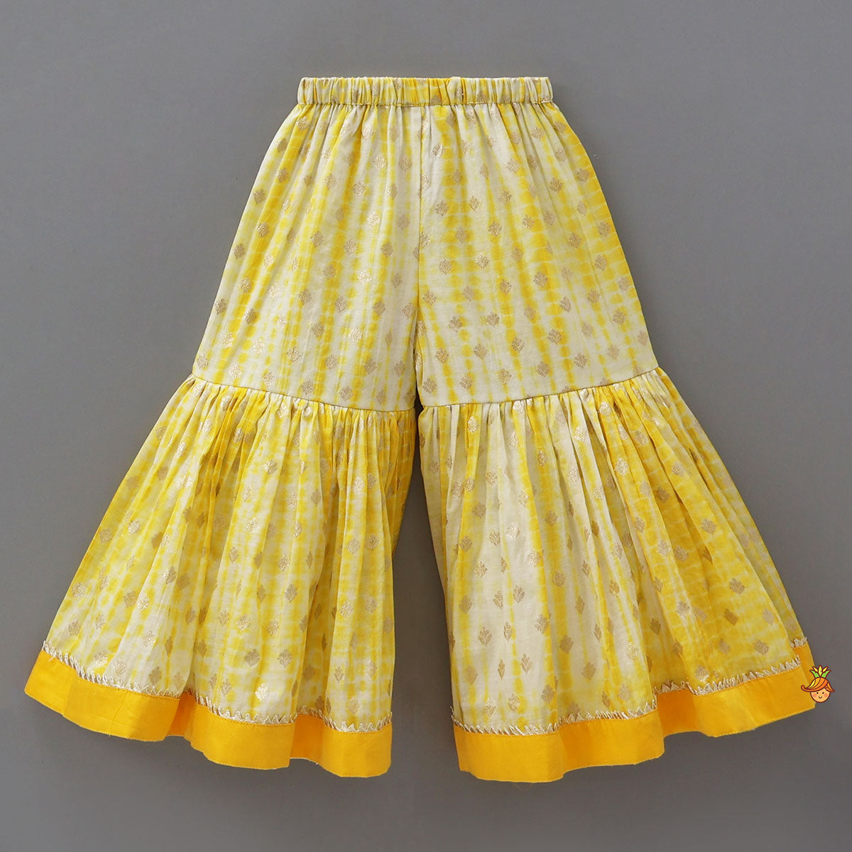 Front Slit Kurti And Sharara With Matching Dupatta