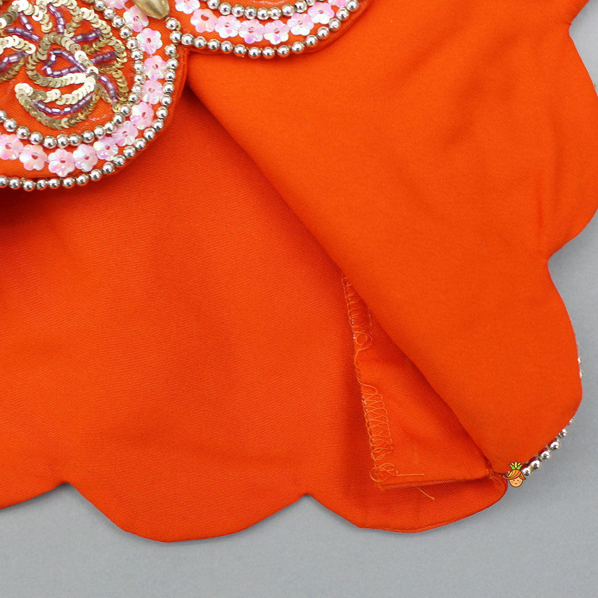 Pre Order: Exquisite Orange Kurti With Flared Sharara And Choker Dupatta
