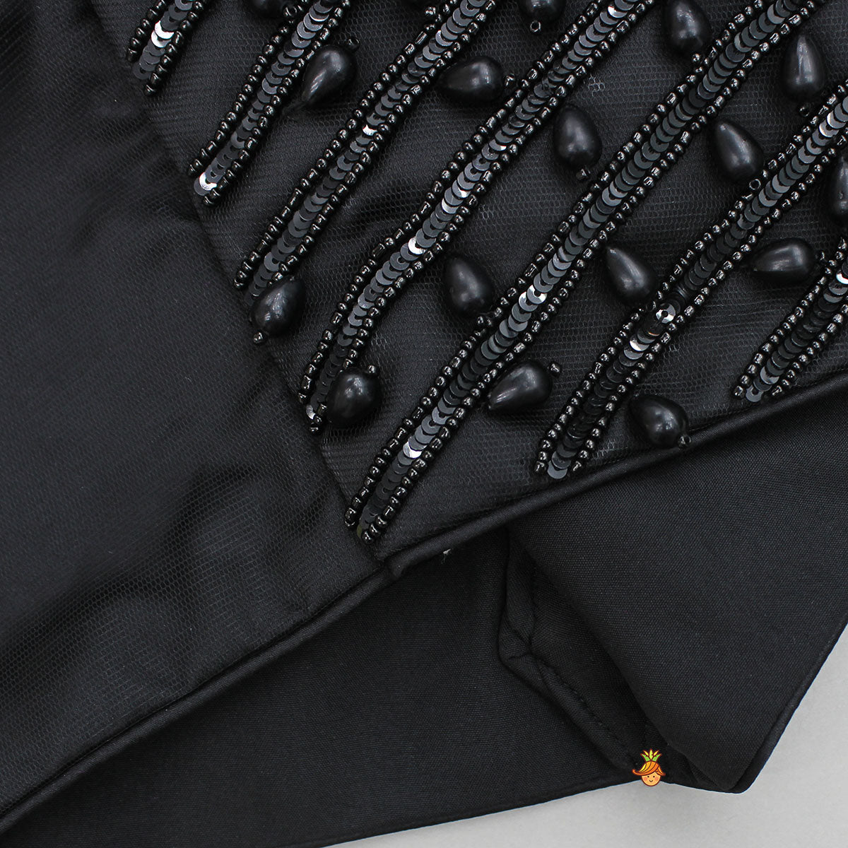 Pre Order: Black One Shoulder Top With Drape Style Skirt