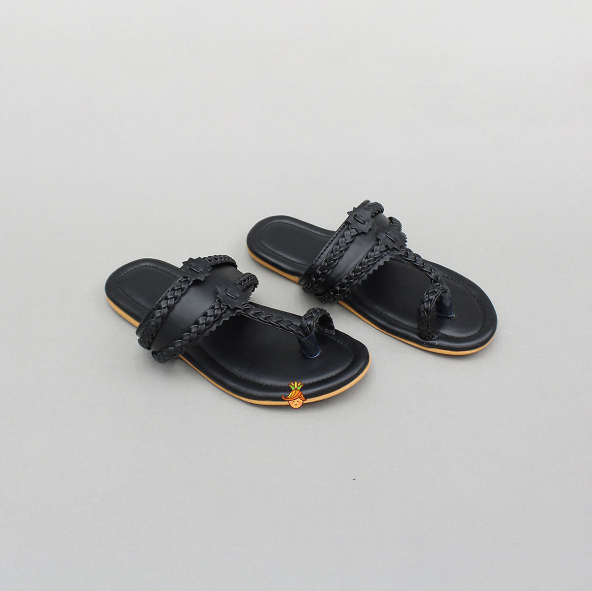 Pre Order: Black Braided Kolhapuri Flats