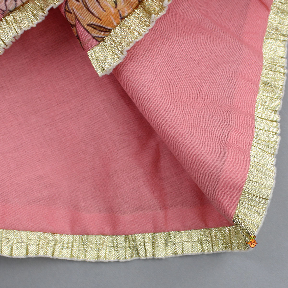 Pre Order: Pink Printed Jacket Style Peplum Top And Flared Palazzo