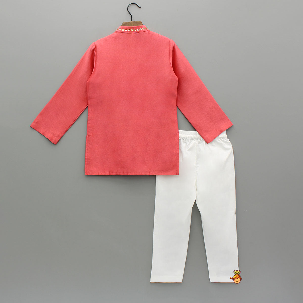 Pre Order: Red Bead And Sequin Embellished Kurta With Pyjama