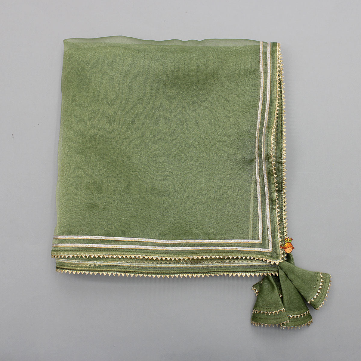 Pre Order: Green Strappy Kurti With Pant And Dupatta