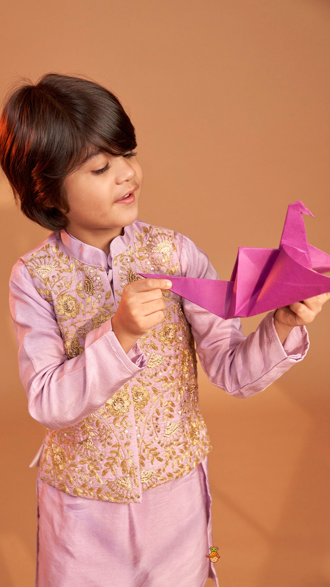 Pre Order: Stunning Ethnic Kurta With Floral Embroidered Jacket And Pyjama