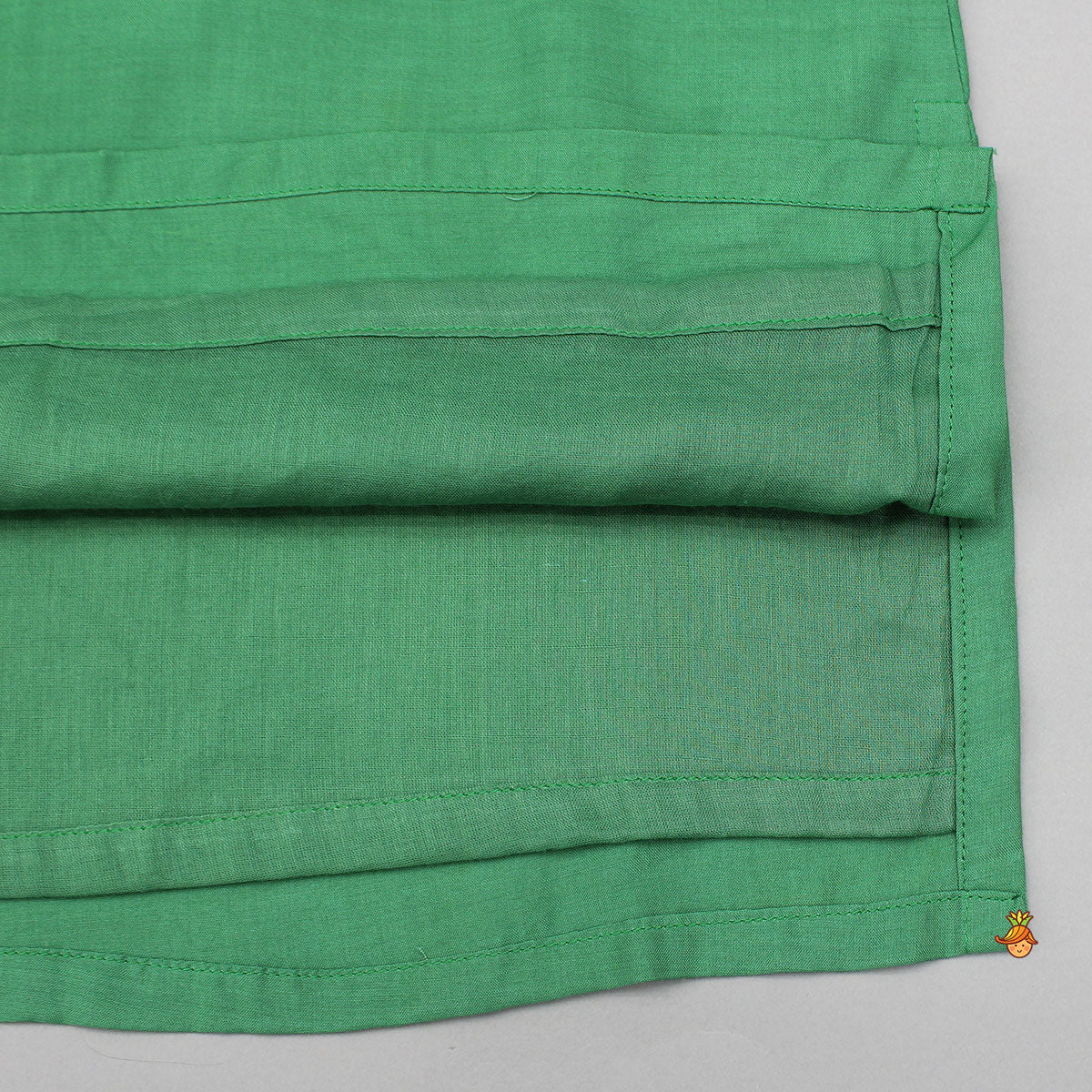 Pre Order: Green Kurta With Printed Jacket And Pyjama