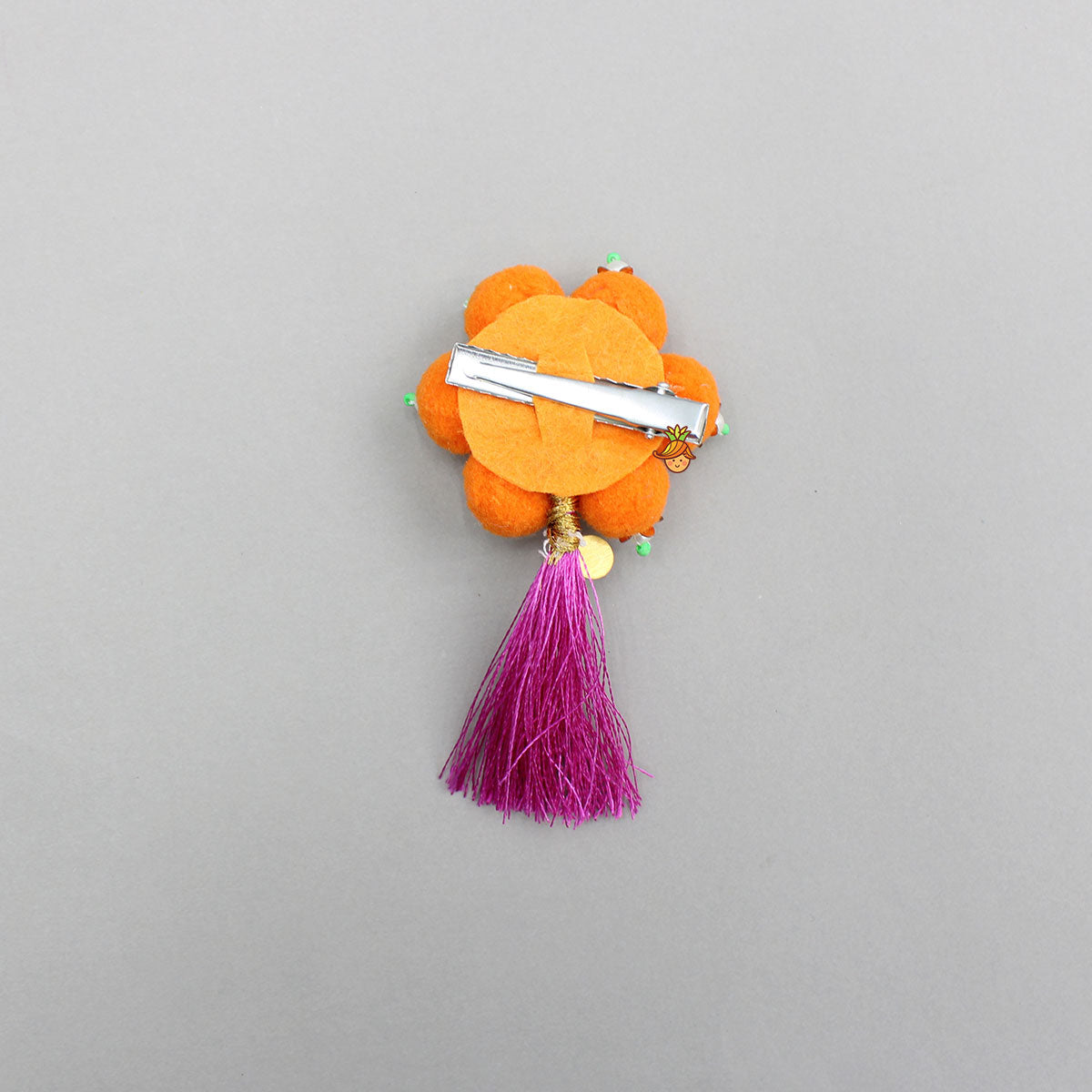 Pom Poms Adorned Ethnic Embellished Hair Clip