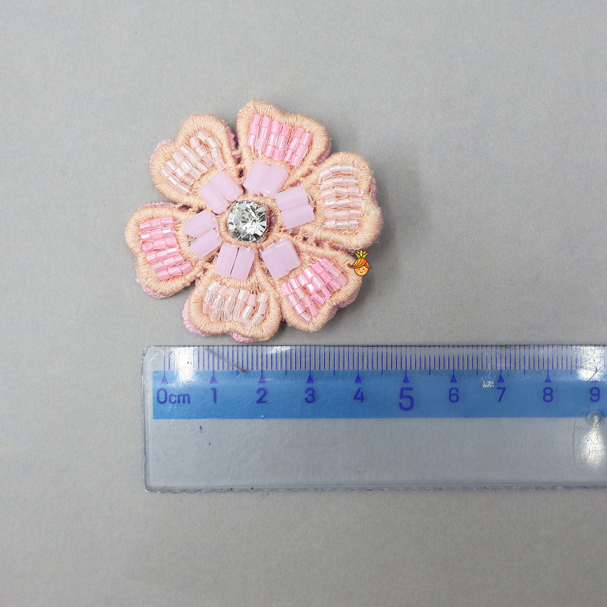 Cute Floral Embroidered Set of 4 Embellished Hair Clips
