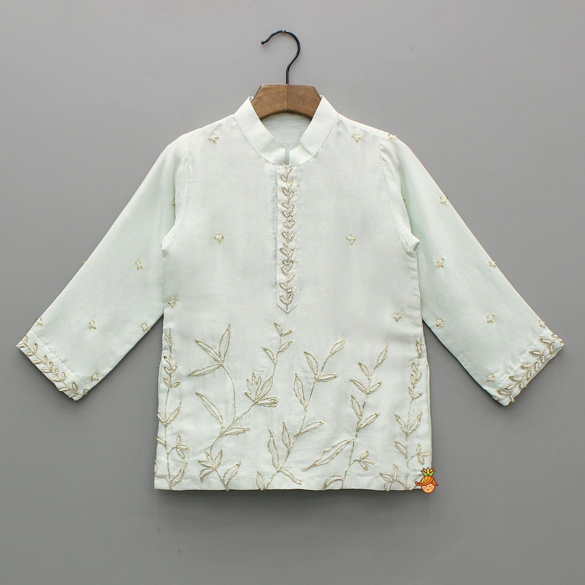Pre Order: Ethnic Embroidered Blue Embellished Kurta With Pyjama