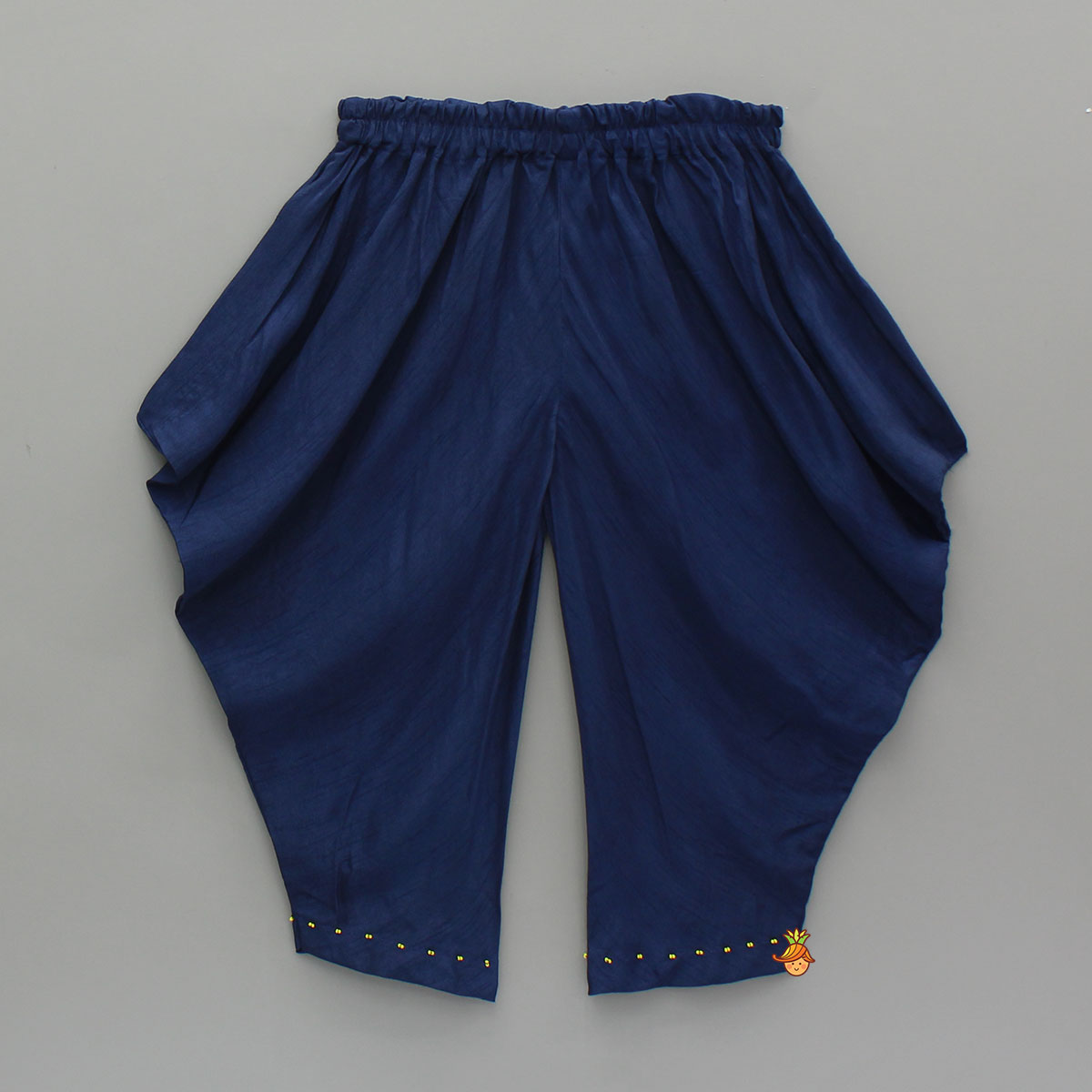 Pre Order: Blue Embroidered Kurti With Matching Dhoti