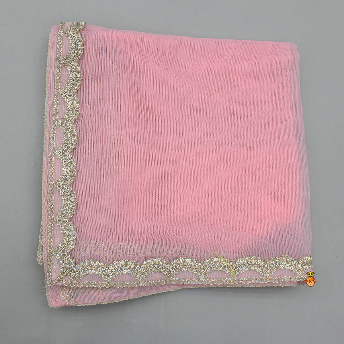 Pre Order: Pink Brocade Top With Yellow Chanderi Lehenga And Dupatta