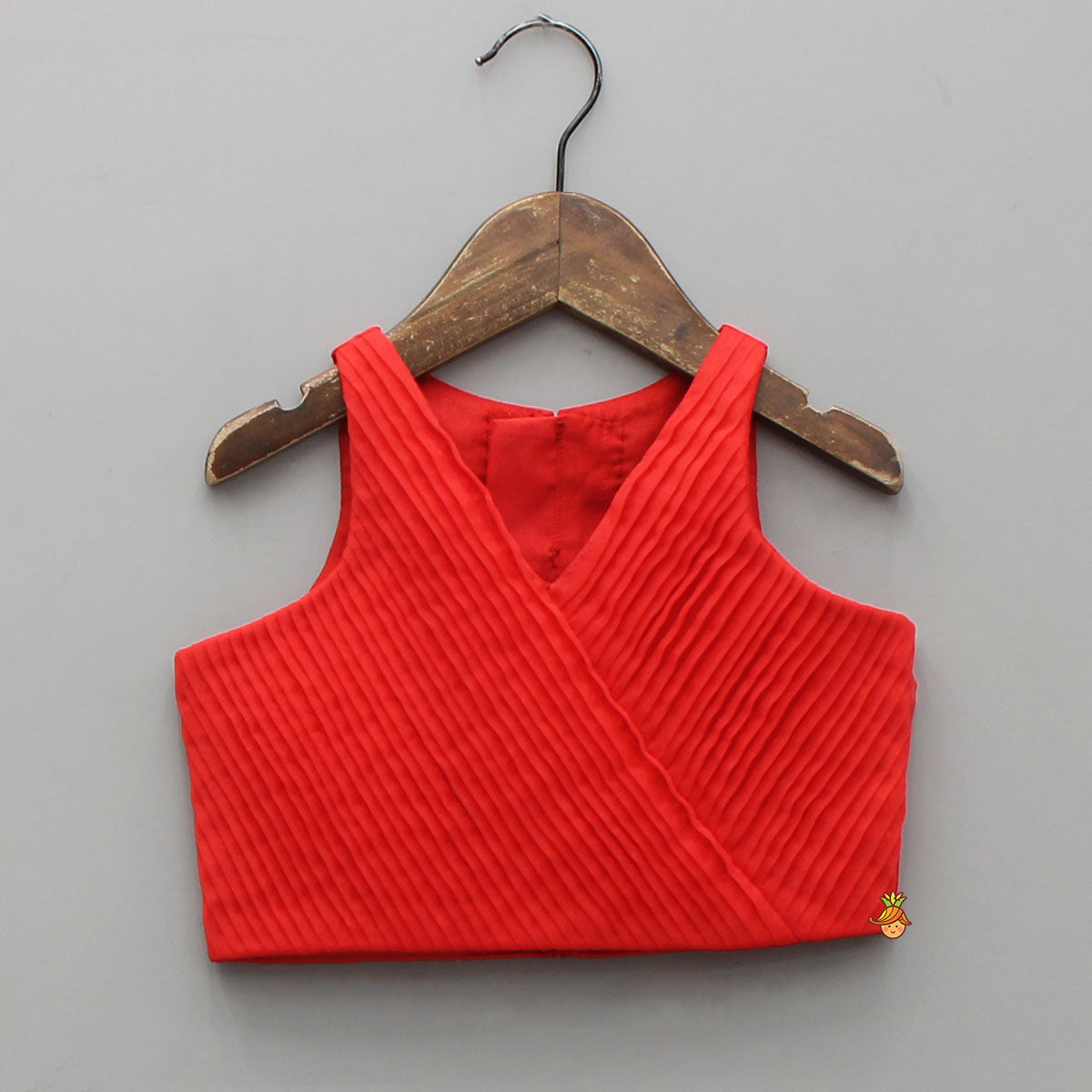 Pre Order: Gorgeous Sleeveless Pin Tuck Detailed Top With Embroidered Cape And Palazzo