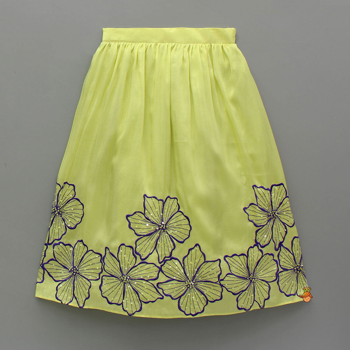 Pre Order: Floral Embroidered Shirt Style Top With Matching Lehenga