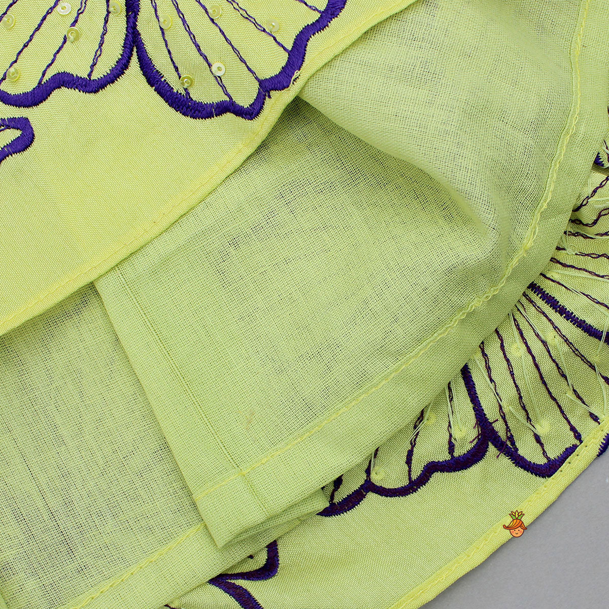 Pre Order: Floral Embroidered Shirt Style Top With Matching Lehenga