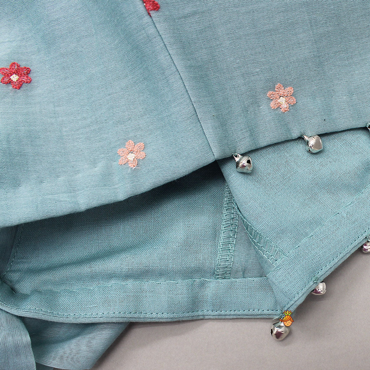 Pre Order: Bells-Enhanced Blue Top And Lehenga