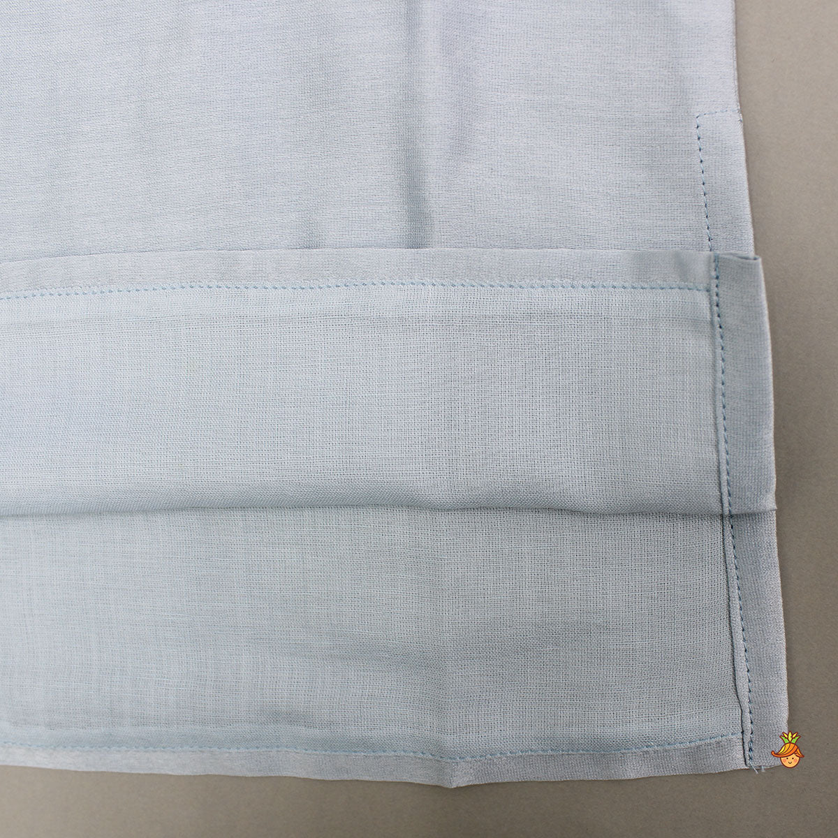 Pre Order: Front Knot-Detail Blue Kurta And Dhoti