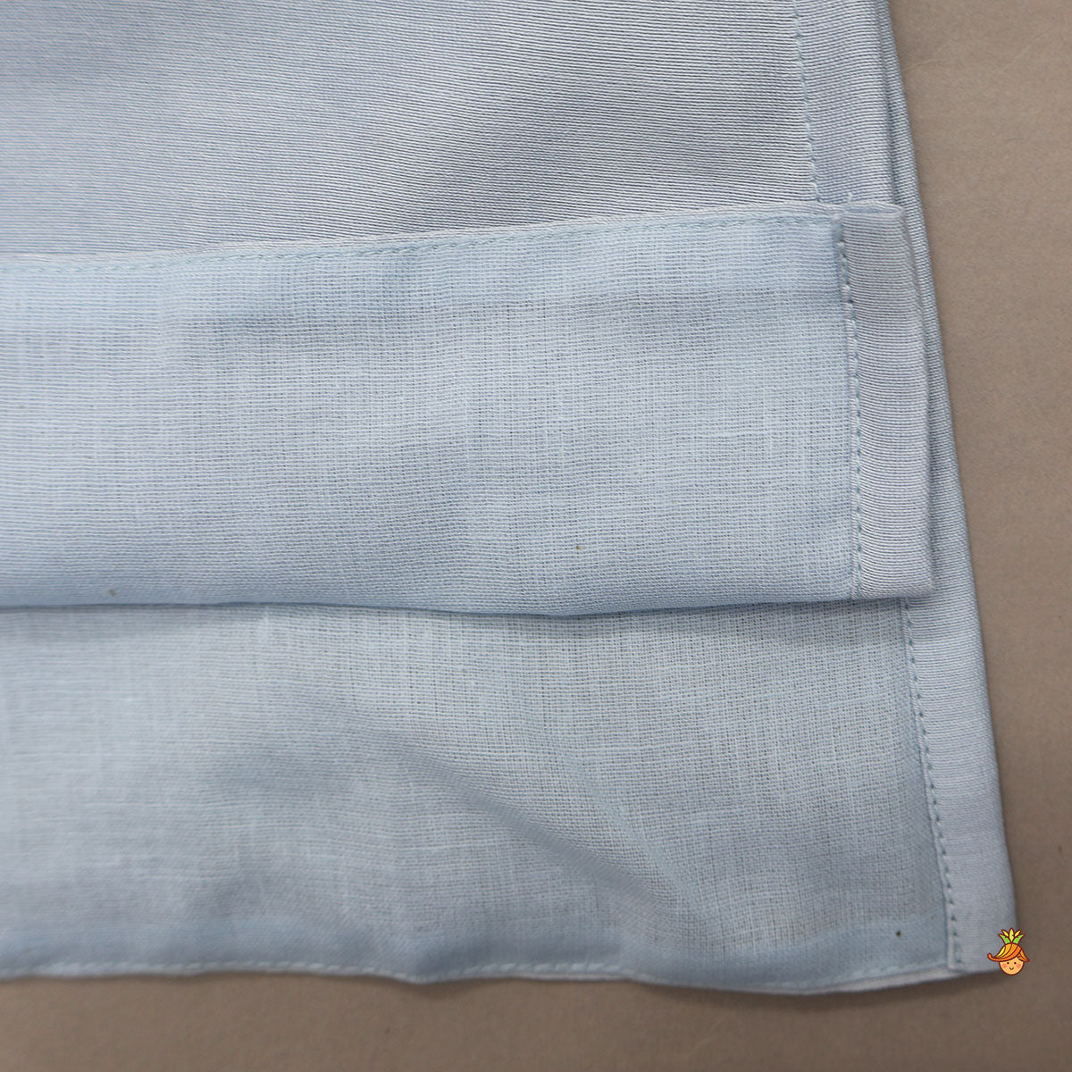Pre Order: Front Knot-Detail Blue Kurta And Dhoti