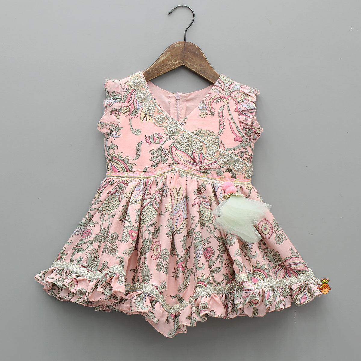 Pre Order: Printed Kurti With Sharara And Dupatta