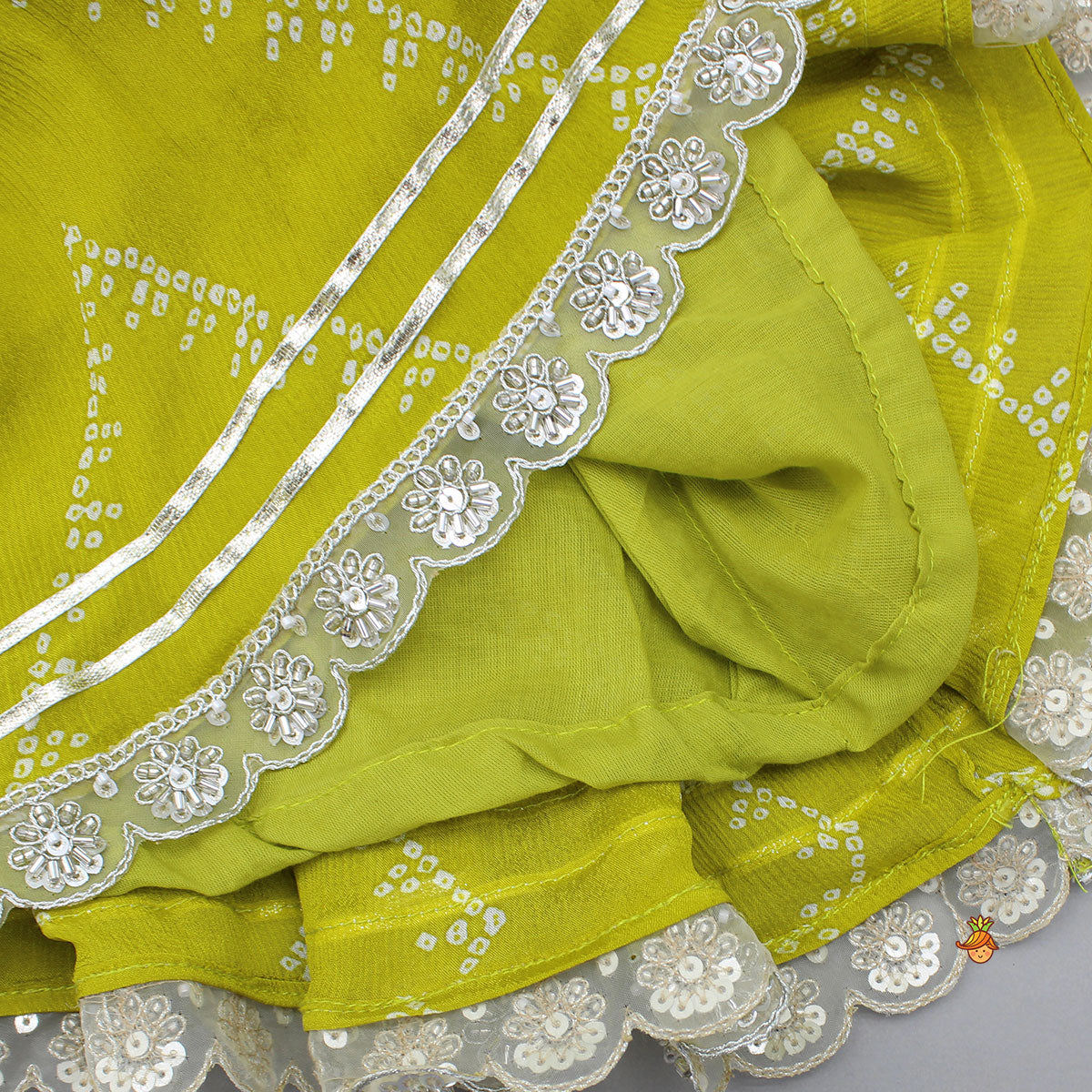 Pre Order: Bandhani Printed Strappy Peplum Kurti With Palazzo And Small Bag