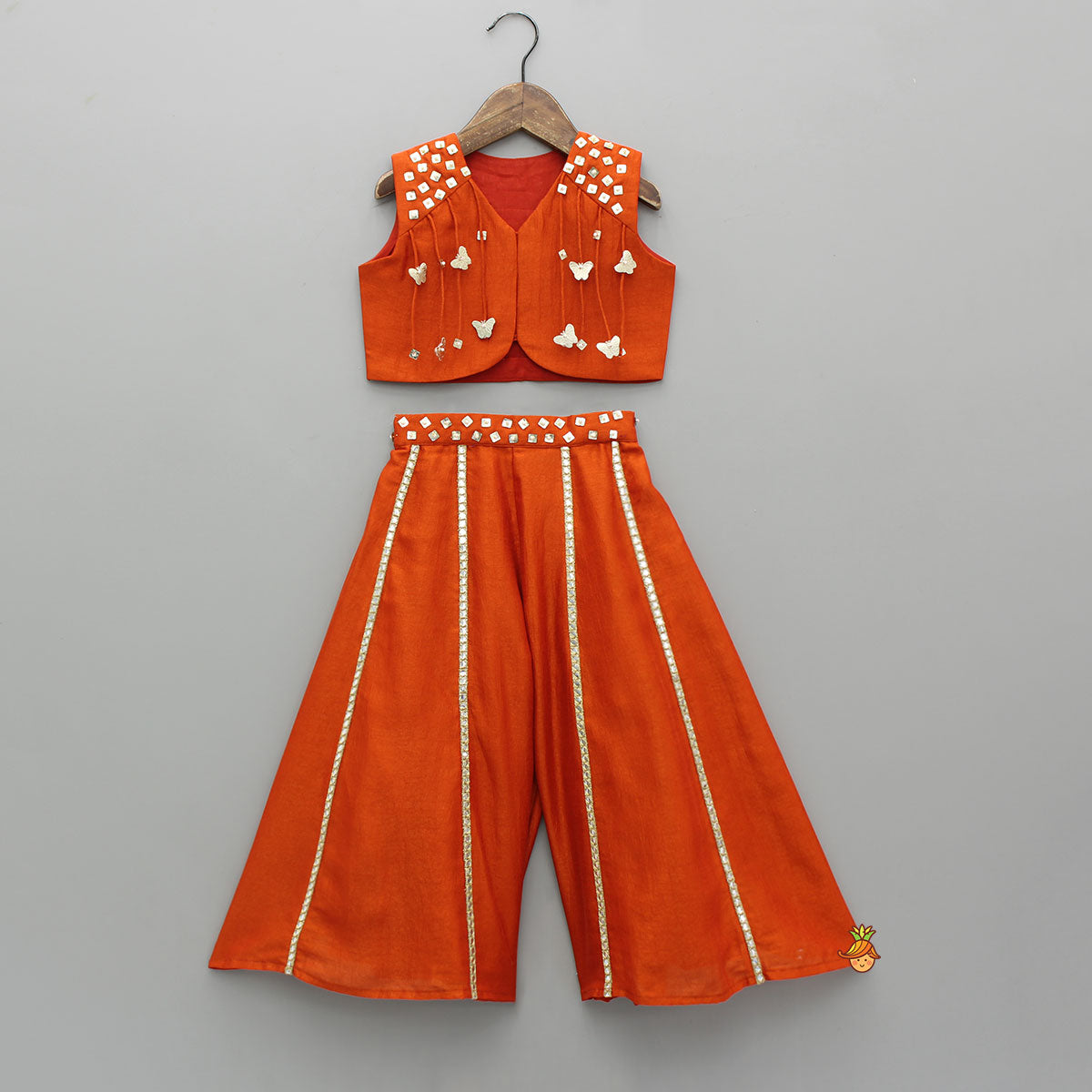 Pre Order: Stunning Butterfly Embellished Top With Matching Palazzo