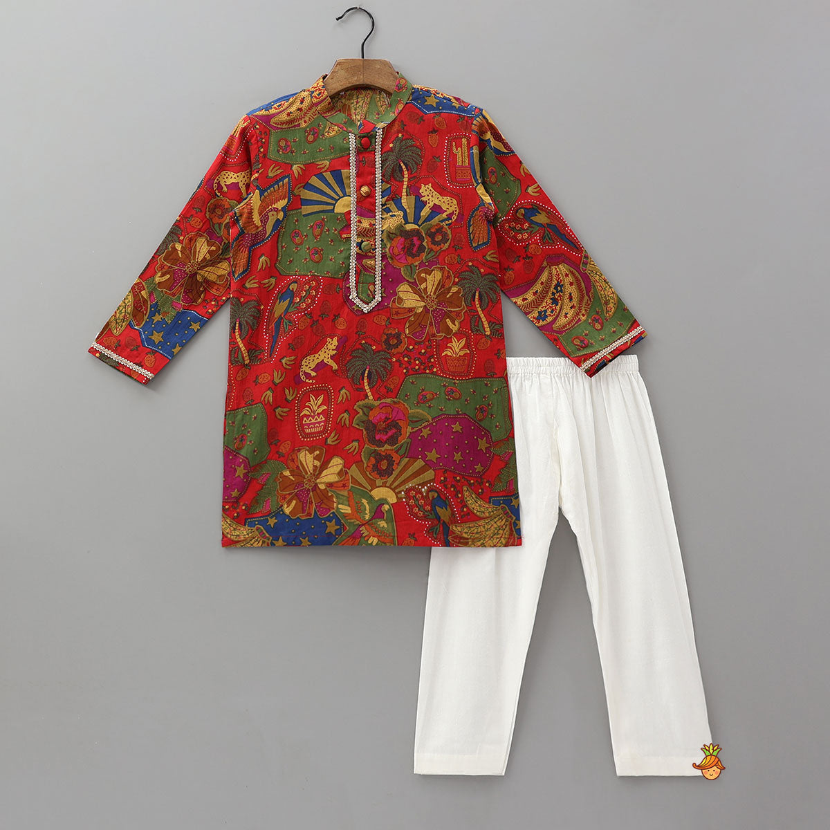 Pre Order: Vibrant Multicolour Printed Kurta With Pyjama