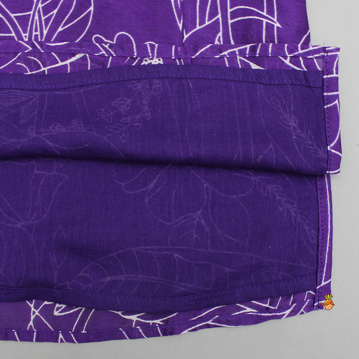 Pre Order: Floral Printed Purple Kurta With Pyjama