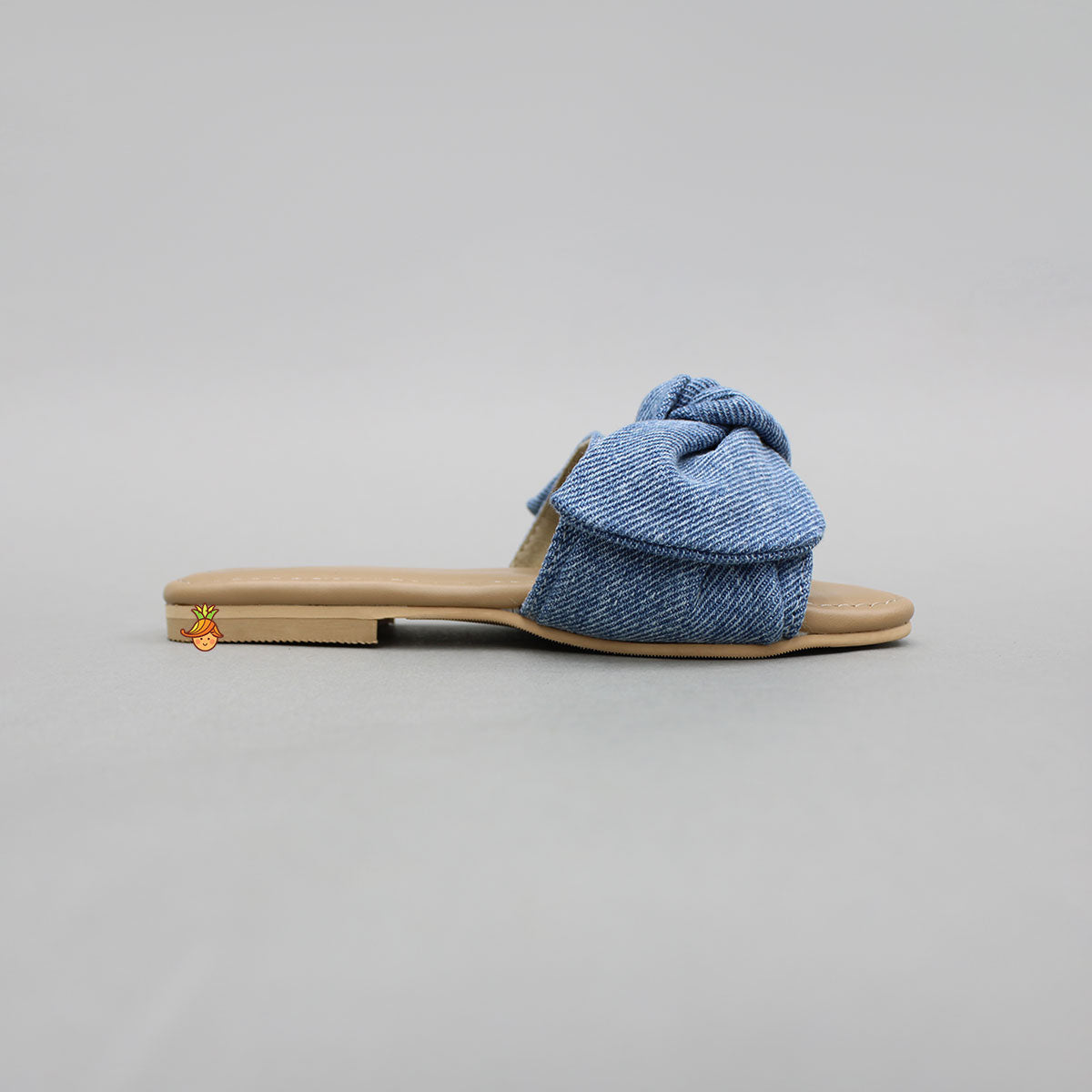 Pre Order: Cute Denim Bow Adorned Flats