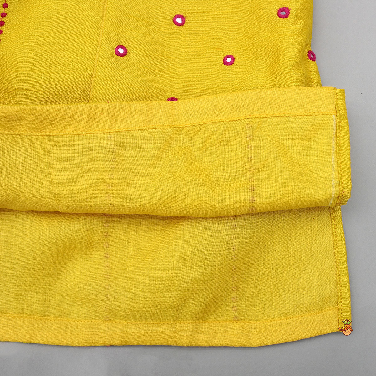 Pre Order: Faux Jacket Style Faux Mirror Embroidered Kurta And Pyjama