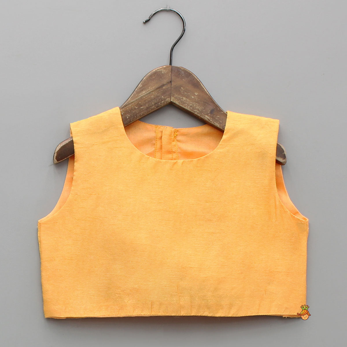 Pre Order: Sleeveless Orange Top With Tie Up Embroidered Jacket And Palazzo