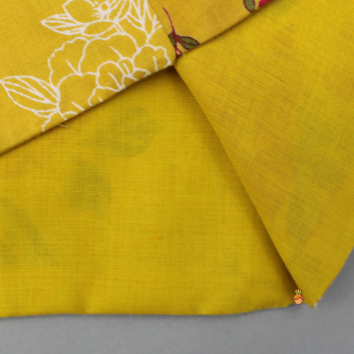 Pre Order: Yellow Floral Printed Kurta With Matching Front Open Jacket And Pyjama