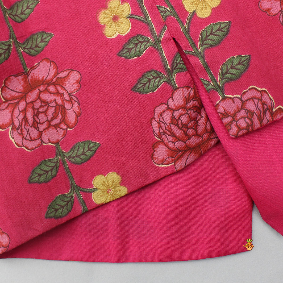 Pre Order: Floral Printed Cotton Kurta With Matching Printed Jacket And Pyjama